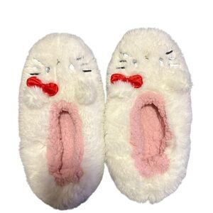 White and pink hello kitty slippers